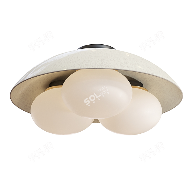 Sleek Glaze Flush Mount: Modern Elegance at Its Best 3D model image 1