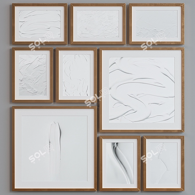 Title: Modern Abstract Picture Frame Set 3D model image 5