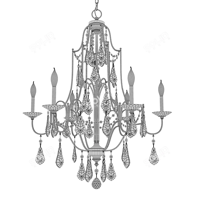 Title: Feiss Valentina 6-Light Bronze Chandelier 3D model image 2