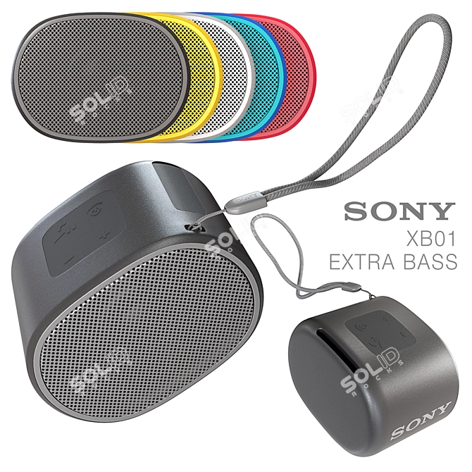 Sony SRS-XB01: Powerful Portable Speaker 3D model image 1