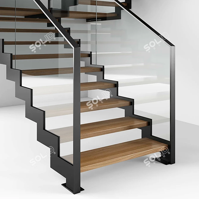 Modern Interior Stair 09: Stylish and Functional 3D model image 3
