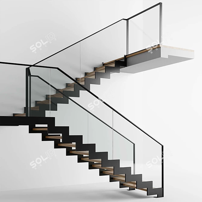 Modern Interior Stair 09: Stylish and Functional 3D model image 4