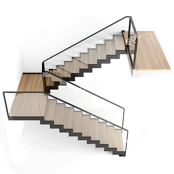 Modern Interior Stair 09: Stylish and Functional 3D model image 6