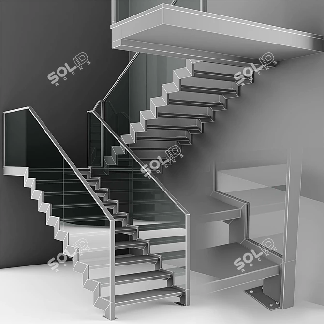 Modern Interior Stair 09: Stylish and Functional 3D model image 7