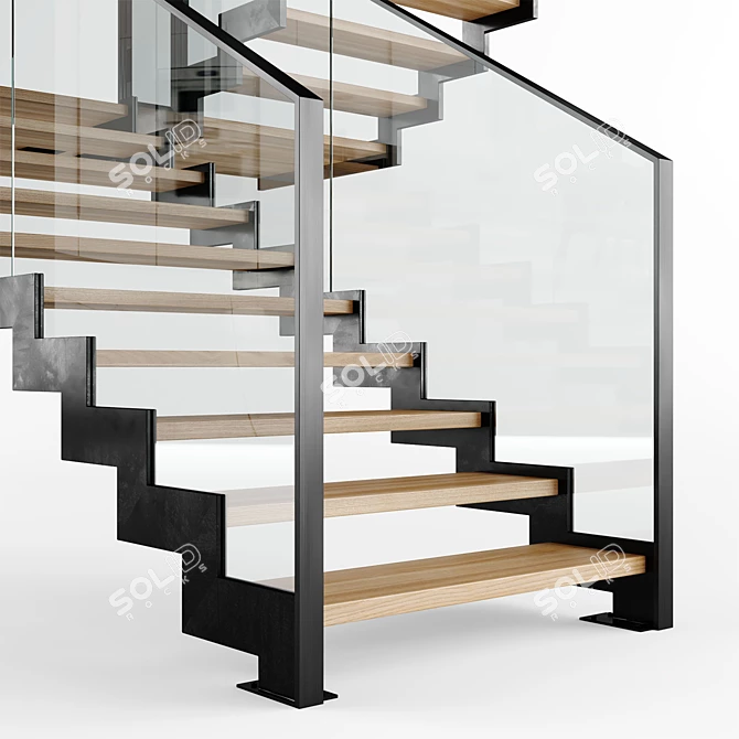 Modern Interior Stair 09: Stylish and Functional 3D model image 9