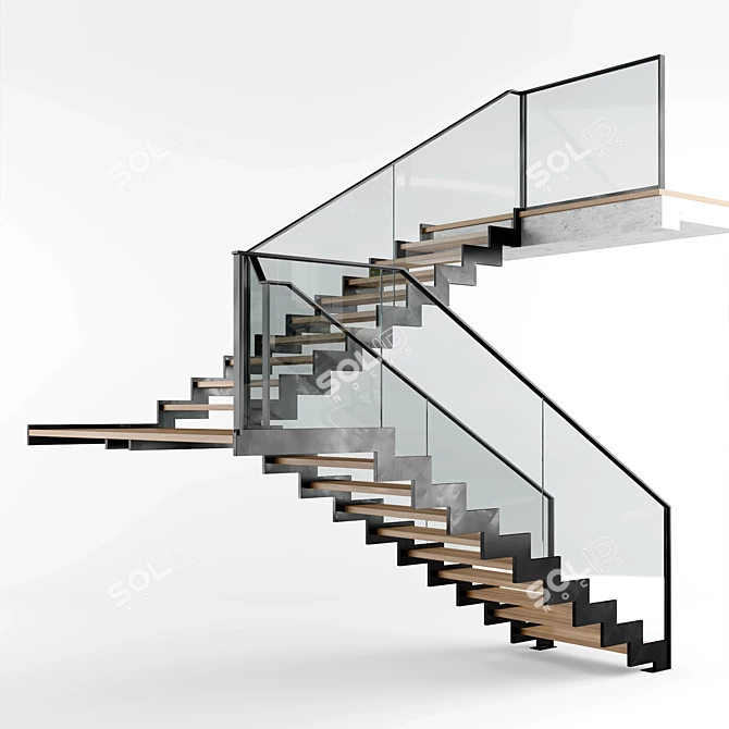 Modern Interior Stair 09: Stylish and Functional 3D model image 11