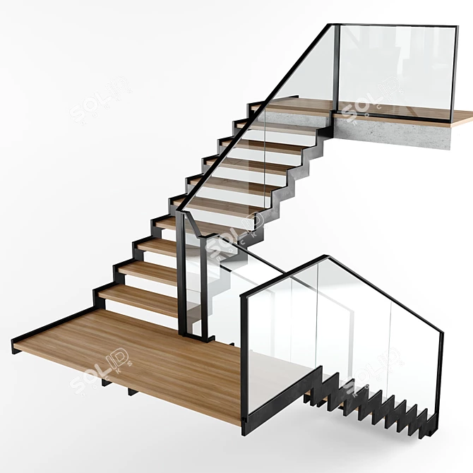 Modern Interior Stair 09: Stylish and Functional 3D model image 12