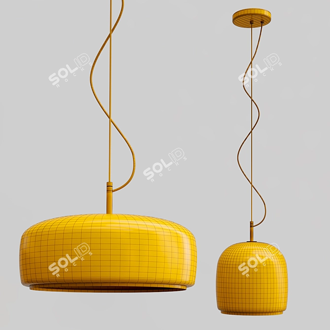 Elegant Dauphin Pendant Lighting 3D model image 3