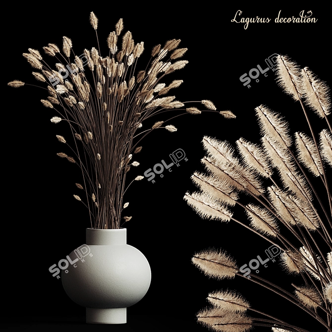 Elegant Lagurus Interior Decor 3D model image 1