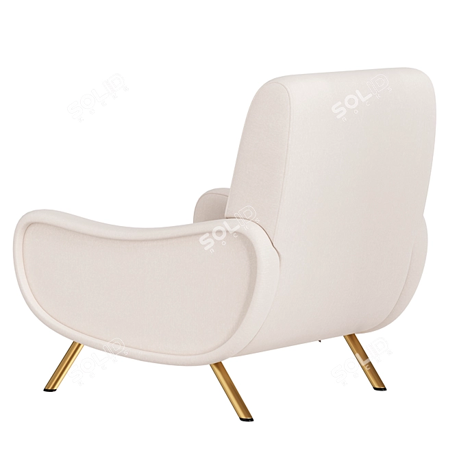 Sleek Ledy Armchair by Zanuso 3D model image 3