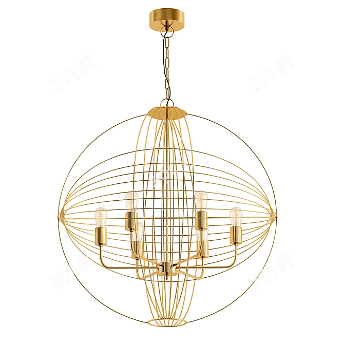 Ethereal Glass Cicles Chandelier 3D model image 1