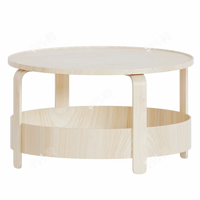 Sleek Birch Wood BORGEBY Table 3D model image 1