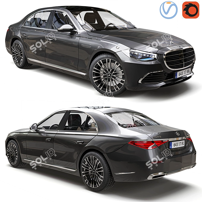 Luxury Safeguard: Mercedes S680 2022 3D model image 1