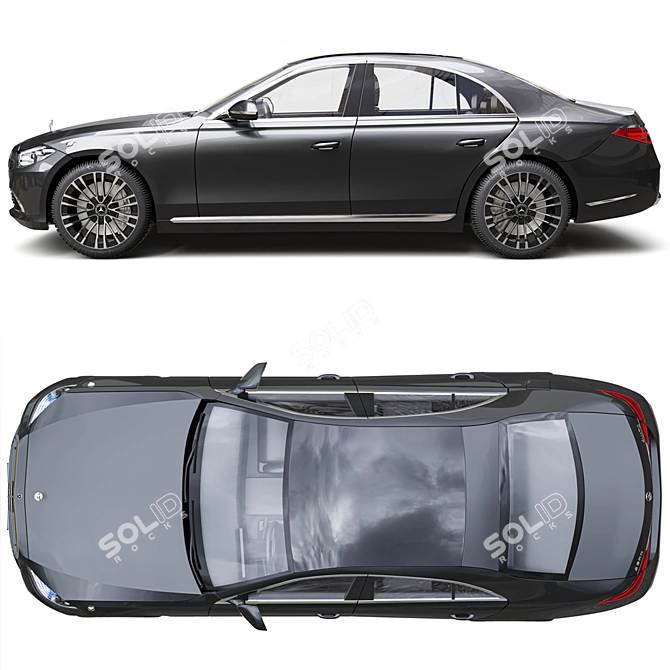 Luxury Safeguard: Mercedes S680 2022 3D model image 4