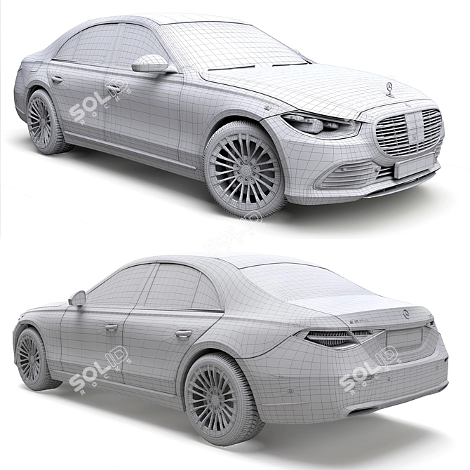 Luxury Safeguard: Mercedes S680 2022 3D model image 6