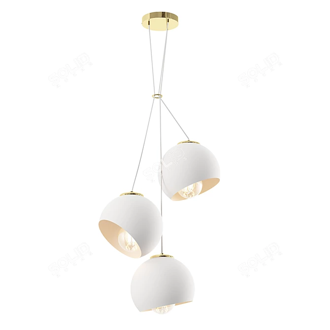 Elegant Ceramic Cluster Chandelier 3D model image 1