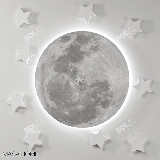 Luminous Lunar Light City 3D model image 1