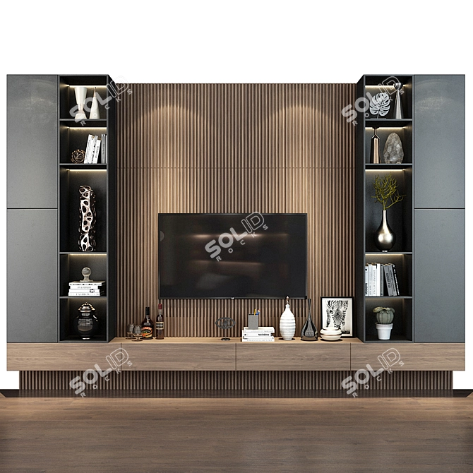 Modern TV Wall Shelf | Set 190 3D model image 1
