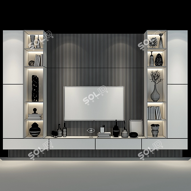 Modern TV Wall Shelf | Set 190 3D model image 2