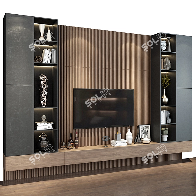 Modern TV Wall Shelf | Set 190 3D model image 3