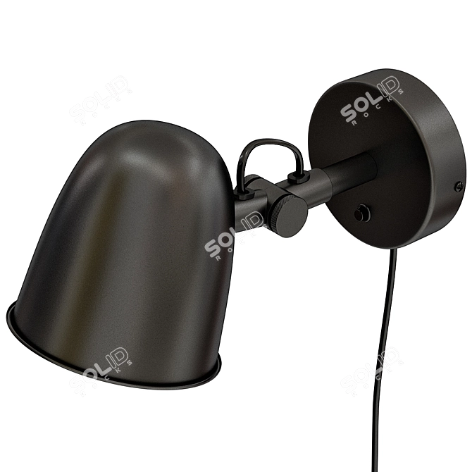 Modern SKURUP Wall Lamp: Sleek Black Design 3D model image 2