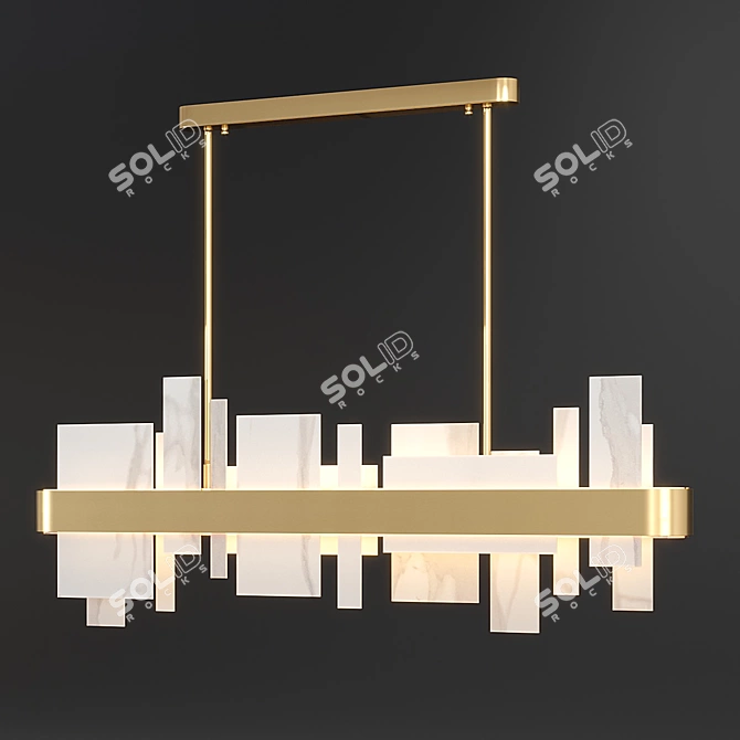 Elegant Amelie Oval Chandelier 3D model image 1