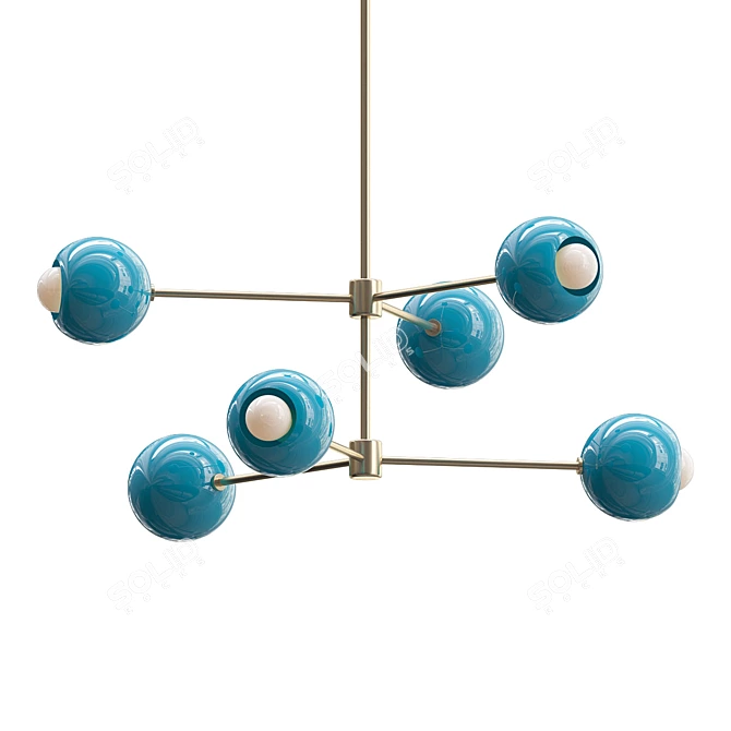 Sparkling Blue Sputnik Chandelier 3D model image 1