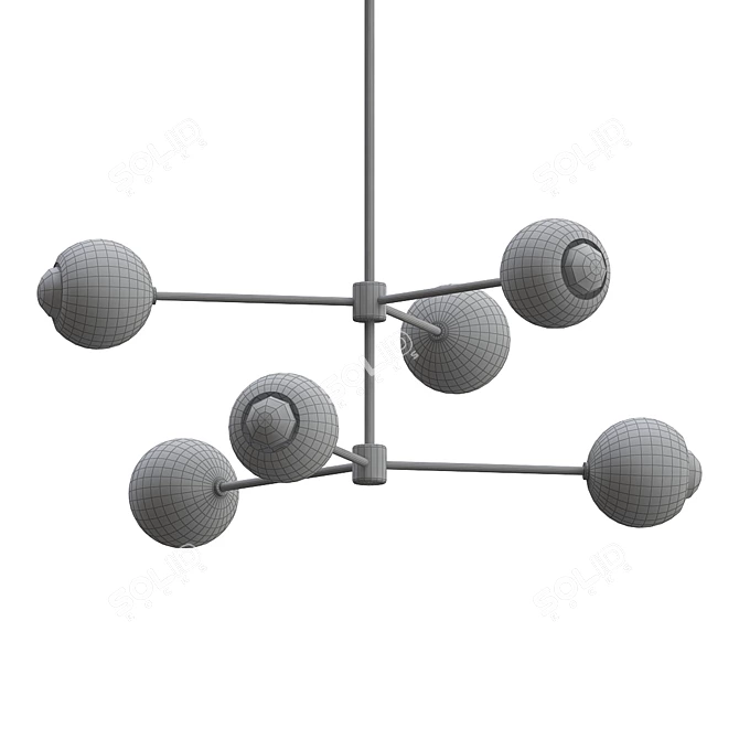 Sparkling Blue Sputnik Chandelier 3D model image 2