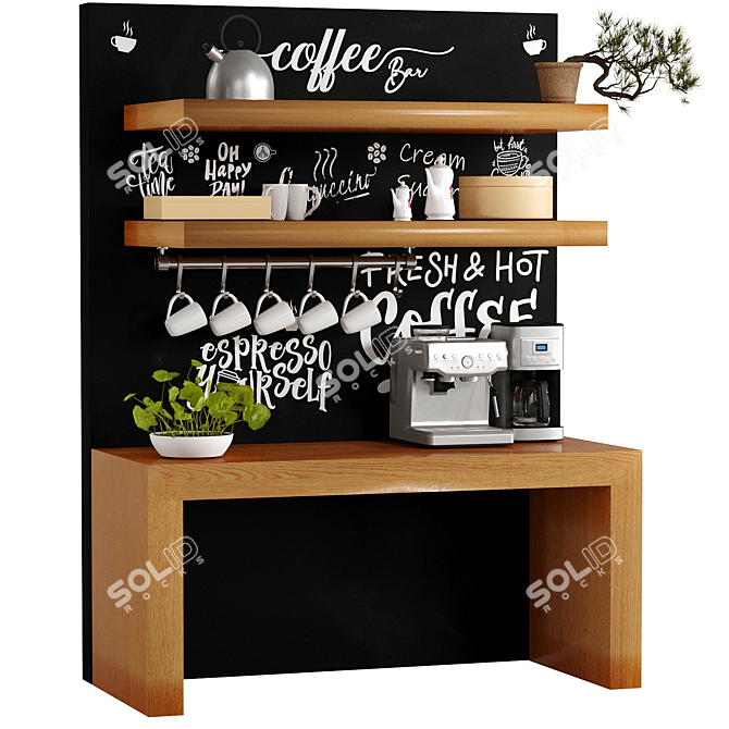 Ultimate Coffee Bar and Plant Combo 3D model image 6