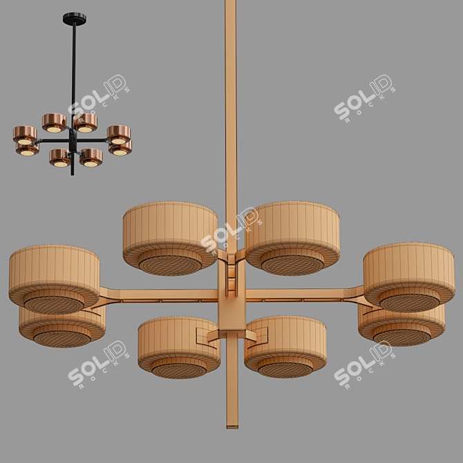 Elegant Jalen Chandelier: 2016 Version 3D model image 2