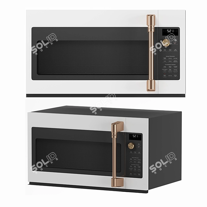 GE Cafe Microwave: Compact Design, Powerful Performance 3D model image 2
