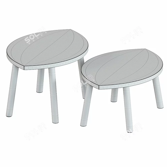 Stylish Stockholm Dining Set 3D model image 3