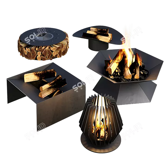 Epic Flame Fire Pit 3D model image 1