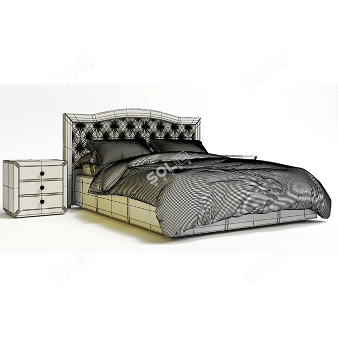 Carolina Bed: Modern Elegance for Restful Nights 3D model image 3