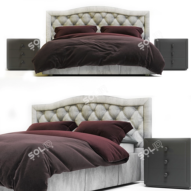 Carolina Bed: Modern Elegance for Restful Nights 3D model image 5