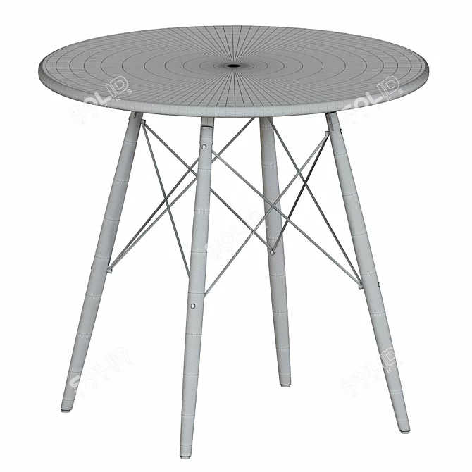 Yves 80 Black Sit and Table 3D model image 2