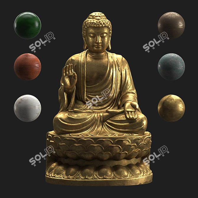 Enlightened Buddha Statue 3D model image 1