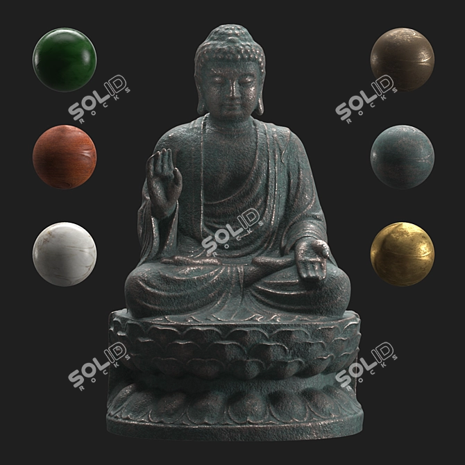 Enlightened Buddha Statue 3D model image 3