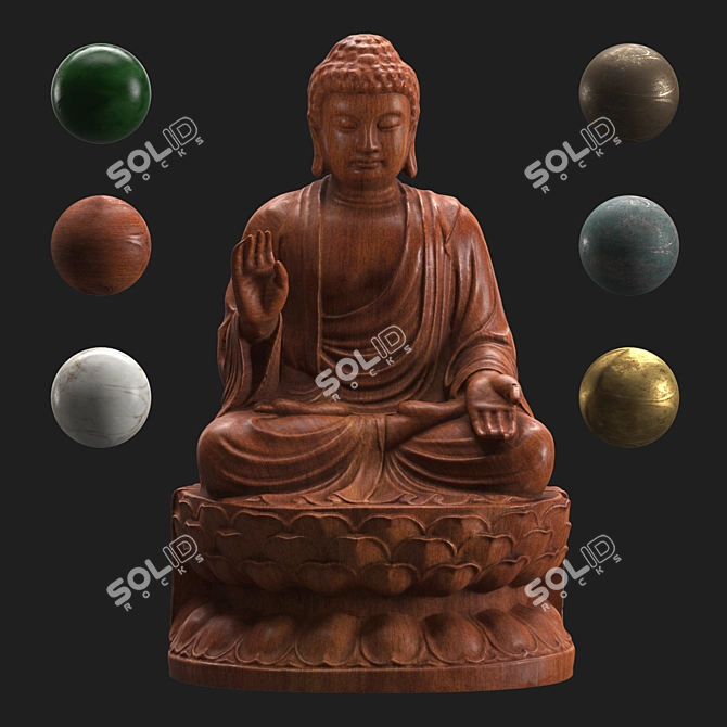 Enlightened Buddha Statue 3D model image 5