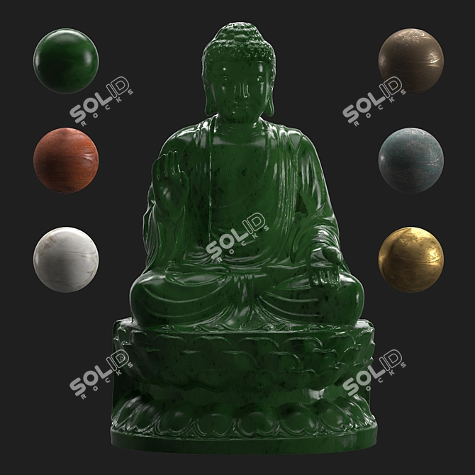 Enlightened Buddha Statue 3D model image 6