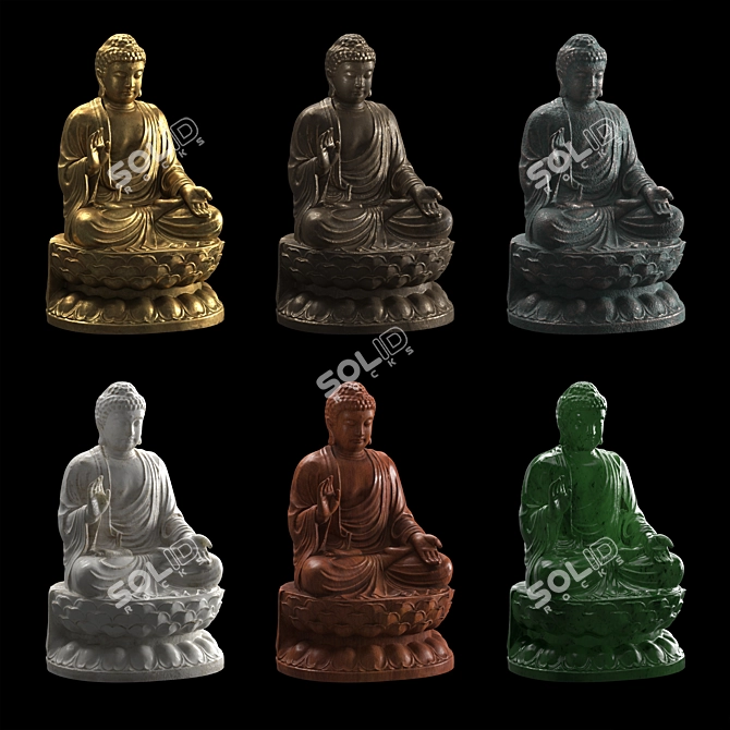 Enlightened Buddha Statue 3D model image 7