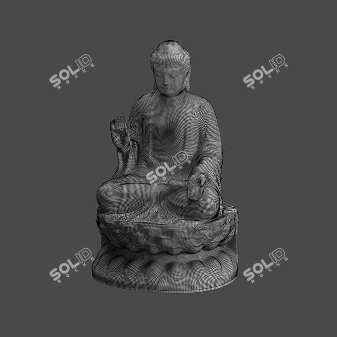 Enlightened Buddha Statue 3D model image 8