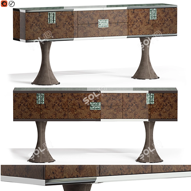 Elegant Longhi Oscar Sideboard 3D model image 1