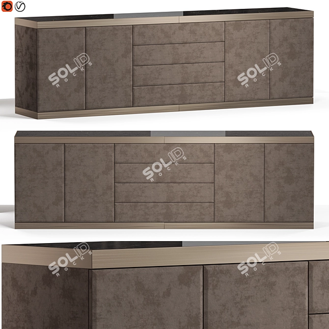 Stylish Longhi Baku Sideboard 3D model image 1