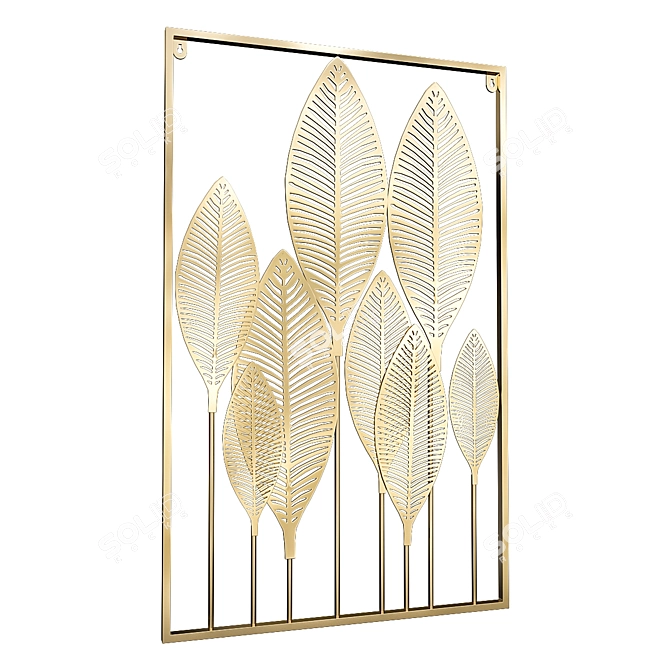 Designer Leaf Wall Decor - ImperiumLoft 3D model image 1