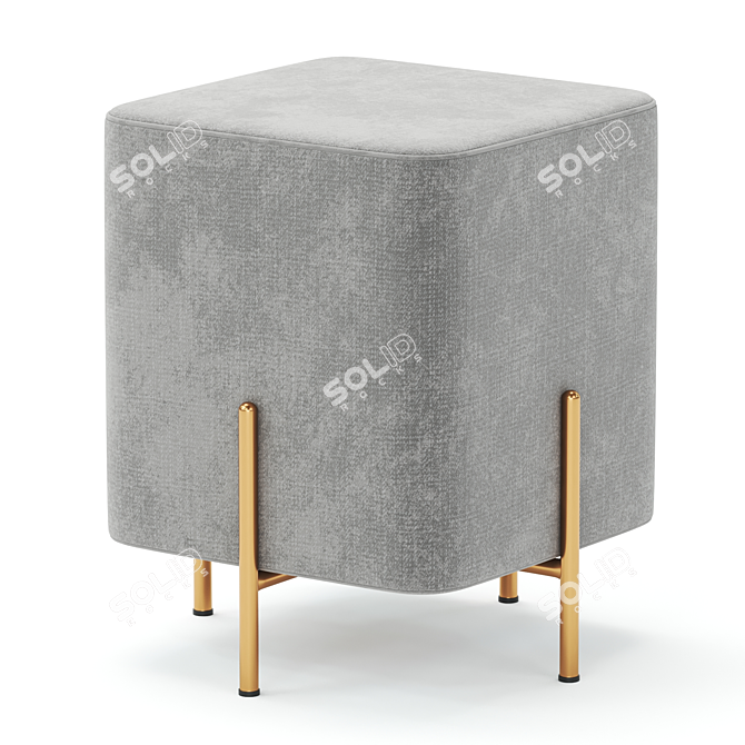 Modern Gold Stool CORNO 3D model image 2