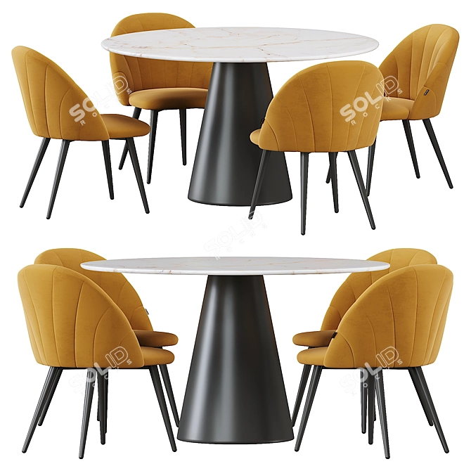 Paris Cone Dining Table 3D model image 1