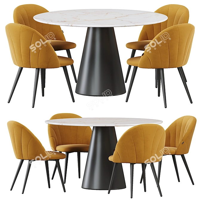 Paris Cone Dining Table 3D model image 2