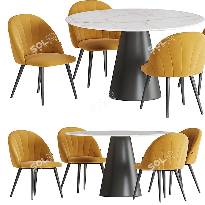 Paris Cone Dining Table 3D model image 3