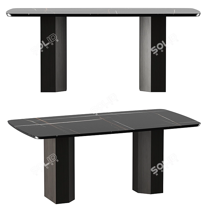 Contemporary William Dining Table 3D model image 1